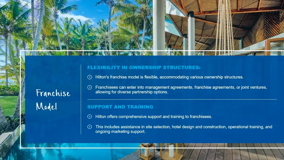 Hilton slide: two-column text on a photo